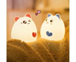 Ночник Sweet-Heart Cat Silicone night lamp WH-A05