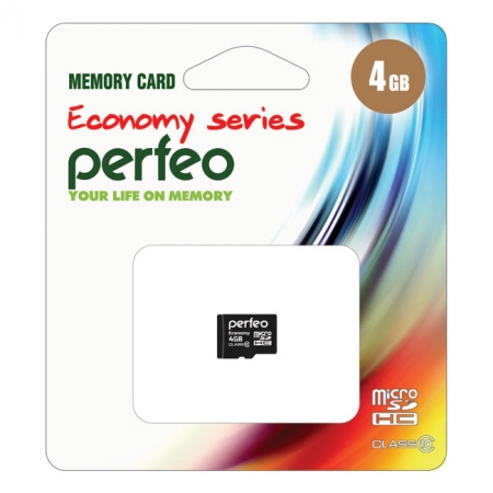 Карта памяти 4GB class 10 Perfeo microSD economy series