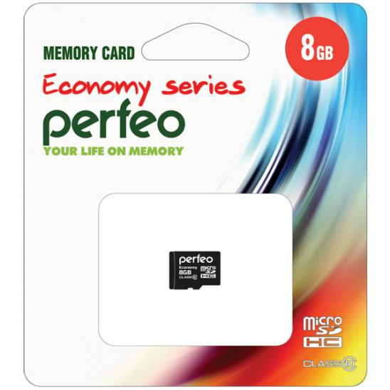 Карта памяти 8GB class 10 Perfeo microSD economy series