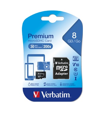 Карта памяти 8GB class 10 Verbatim microSD