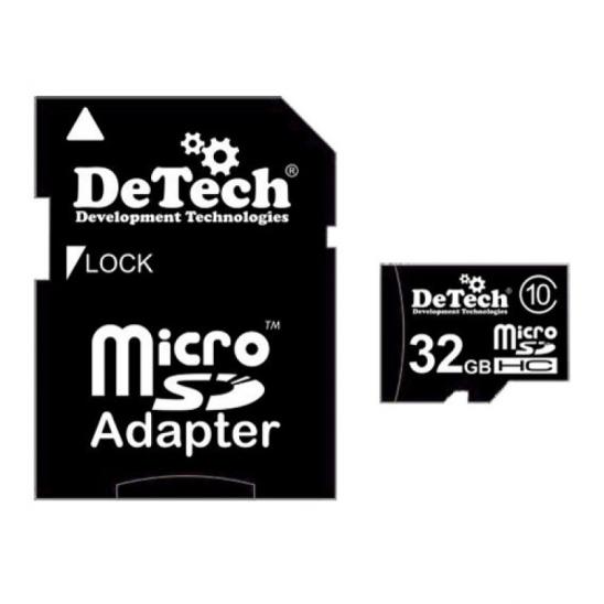 Карта памяти 32Gb DeTech C10 +SD adapter