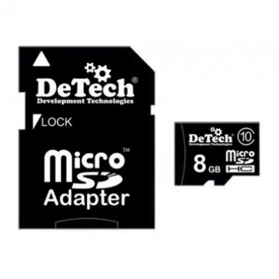 Карта памяти 8GB DeTech C10 +SD adapter