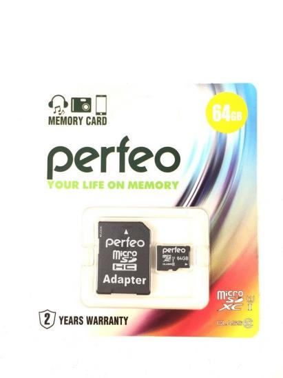 Карта памяти 64GB class 10 Perfeo microSDXC