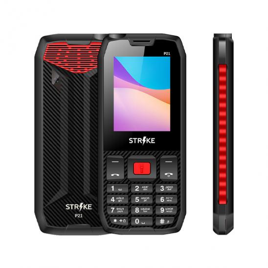 Телефон Strike P21 black/red