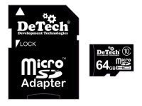 Карта памяти 64GB class 10 DeTech U3 microSDHC