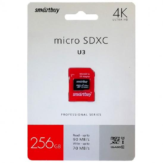 Карта памяти 256GB class 10 Smartbuy microSDXC UHS-1 U3