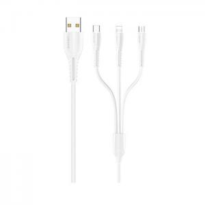 СЗУ USB Usams US-CC080 2Port 2.1A +кабель 3-in-1