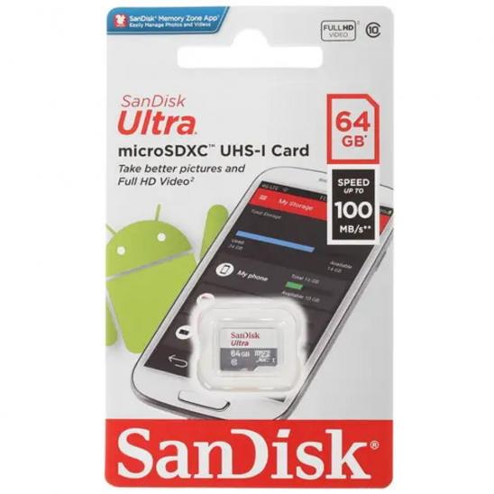 Карта памяти 64GB class 10 Sandisk Ultra UHS без адаптера